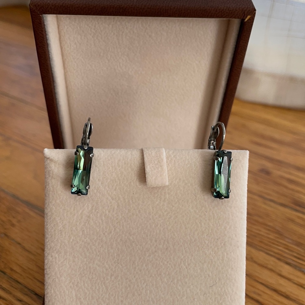 Sabika Green-Blue Swarovski Crystal Earrings